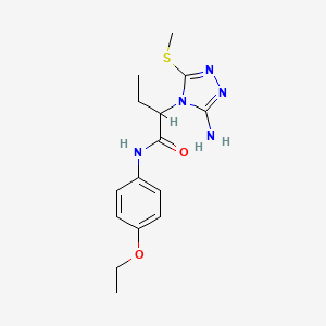 2-[3-amino-5-(methylthio)-4H-1,2,4-triazol-4-yl]-N-(4-ethoxyphenyl)butanamide