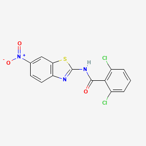 molecular formula C14H7Cl2N3O3S B6043645 2,6-dichloro-N-(6-nitro-1,3-benzothiazol-2-yl)benzamide 