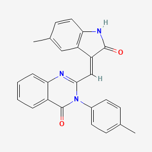 2-[(5-methyl-2-oxo-1,2-dihydro-3H-indol-3-ylidene)methyl]-3-(4-methylphenyl)-4(3H)-quinazolinone