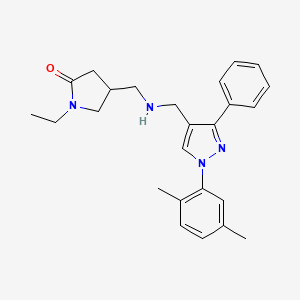 4-[({[1-(2,5-dimethylphenyl)-3-phenyl-1H-pyrazol-4-yl]methyl}amino)methyl]-1-ethyl-2-pyrrolidinone