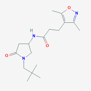 molecular formula C17H27N3O3 B6043692 3-(3,5-dimethyl-4-isoxazolyl)-N-[1-(2,2-dimethylpropyl)-5-oxo-3-pyrrolidinyl]propanamide 