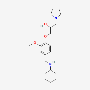 molecular formula C21H34N2O3 B6043701 1-[4-[(Cyclohexylamino)methyl]-2-methoxyphenoxy]-3-pyrrolidin-1-ylpropan-2-ol 