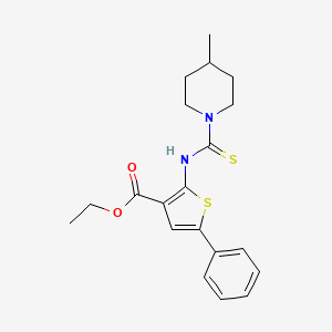 ethyl 2-{[(4-methyl-1-piperidinyl)carbonothioyl]amino}-5-phenyl-3-thiophenecarboxylate