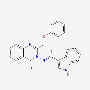 molecular formula C24H18N4O2 B604373 3-[(1H-indol-3-ylmethylene)amino]-2-(phenoxymethyl)-4(3H)-quinazolinone CAS No. 371925-90-5