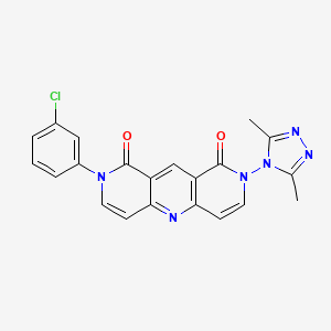 molecular formula C21H15ClN6O2 B6043738 2-(3-chlorophenyl)-8-(3,5-dimethyl-4H-1,2,4-triazol-4-yl)pyrido[4,3-b]-1,6-naphthyridine-1,9(2H,8H)-dione 