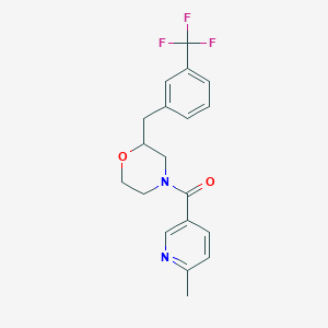 molecular formula C19H19F3N2O2 B6043745 4-[(6-methyl-3-pyridinyl)carbonyl]-2-[3-(trifluoromethyl)benzyl]morpholine 