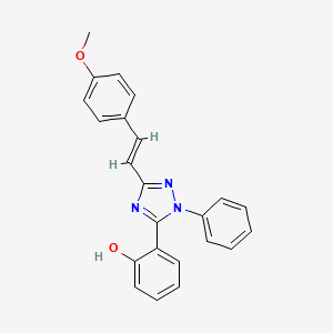 molecular formula C23H19N3O2 B604375 2-{3-[(E)-2-(4-methoxyphenyl)ethenyl]-1-phenyl-1H-1,2,4-triazol-5-yl}phenol CAS No. 120029-46-1