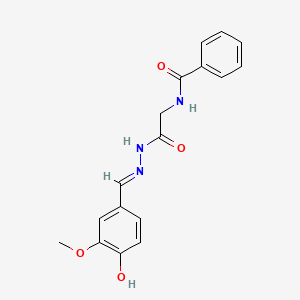 (E)-N-(2-(2-(4-hydroxy-3-methoxybenzylidene)hydrazinyl)-2-oxoethyl)benzamide