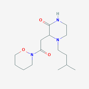 4-(3-methylbutyl)-3-[2-(1,2-oxazinan-2-yl)-2-oxoethyl]-2-piperazinone