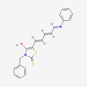 molecular formula C21H18N2OS2 B604378 5-(5-Anilino-2,4-pentadienylidene)-3-benzyl-2-thioxo-1,3-thiazolidin-4-one CAS No. 346663-49-8