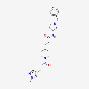 N-(1-benzyl-3-pyrrolidinyl)-3-{1-[3-(1-methyl-1H-pyrazol-4-yl)propanoyl]-4-piperidinyl}propanamide