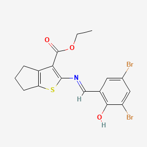 ethyl 2-[(3,5-dibromo-2-hydroxybenzylidene)amino]-5,6-dihydro-4H-cyclopenta[b]thiophene-3-carboxylate