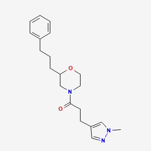 molecular formula C20H27N3O2 B6043814 4-[3-(1-methyl-1H-pyrazol-4-yl)propanoyl]-2-(3-phenylpropyl)morpholine 