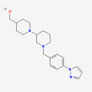 molecular formula C21H30N4O B6043843 {1'-[4-(1H-pyrazol-1-yl)benzyl]-1,3'-bipiperidin-4-yl}methanol 