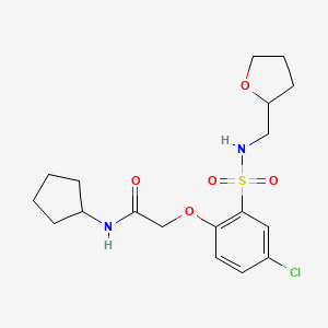 2-(4-chloro-2-{[(tetrahydro-2-furanylmethyl)amino]sulfonyl}phenoxy)-N-cyclopentylacetamide