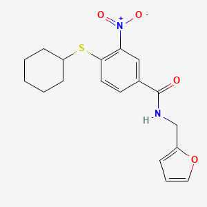 4-(cyclohexylthio)-N-(2-furylmethyl)-3-nitrobenzamide