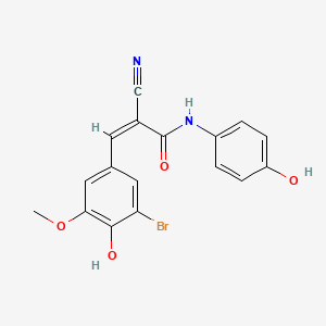 molecular formula C17H13BrN2O4 B6043895 (Z)-3-(3-bromo-4-hydroxy-5-methoxyphenyl)-2-cyano-N-(4-hydroxyphenyl)prop-2-enamide 