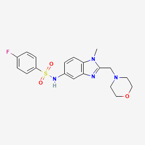 4-fluoro-N-[1-methyl-2-(4-morpholinylmethyl)-1H-benzimidazol-5-yl]benzenesulfonamide