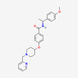 molecular formula C27H31N3O3 B6043934 N-[(1R)-1-(4-methoxyphenyl)ethyl]-4-{[1-(2-pyridinylmethyl)-4-piperidinyl]oxy}benzamide 