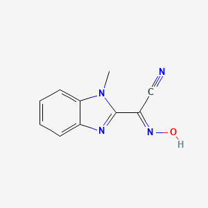 molecular formula C10H8N4O B604396 (hydroxyimino)(1-methyl-1H-benzimidazol-2-yl)acetonitrile CAS No. 1092923-92-6