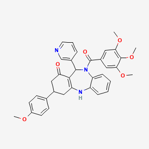 3-(4-methoxyphenyl)-11-pyridin-3-yl-10-(3,4,5-trimethoxybenzoyl)-2,3,4,5,10,11-hexahydro-1H-dibenzo[b,e][1,4]diazepin-1-one