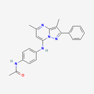 molecular formula C22H21N5O B6043967 N-{4-[(3,5-dimethyl-2-phenylpyrazolo[1,5-a]pyrimidin-7-yl)amino]phenyl}acetamide 