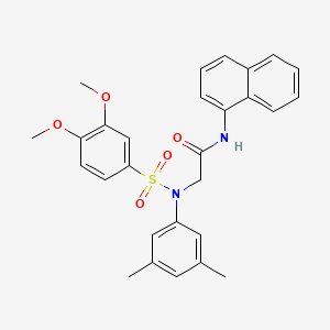 molecular formula C28H28N2O5S B6043968 N~2~-[(3,4-dimethoxyphenyl)sulfonyl]-N~2~-(3,5-dimethylphenyl)-N~1~-1-naphthylglycinamide 