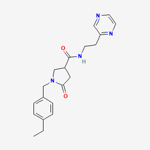 1-(4-ethylbenzyl)-5-oxo-N-[2-(2-pyrazinyl)ethyl]-3-pyrrolidinecarboxamide