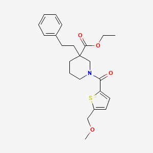 molecular formula C23H29NO4S B6043979 ethyl 1-{[5-(methoxymethyl)-2-thienyl]carbonyl}-3-(2-phenylethyl)-3-piperidinecarboxylate 