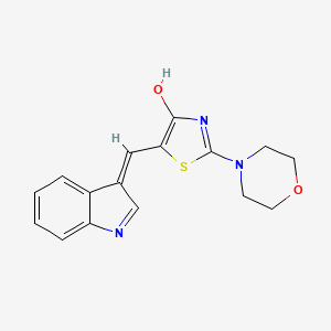 molecular formula C16H15N3O2S B604398 5-(1H-indol-3-ylmethylene)-2-(4-morpholinyl)-1,3-thiazol-4(5H)-one CAS No. 1105572-03-9