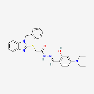 2-[(1-benzyl-1H-benzimidazol-2-yl)sulfanyl]-N'-{(E)-[4-(diethylamino)-2-hydroxyphenyl]methylidene}acetohydrazide