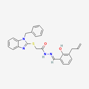 molecular formula C26H24N4O2S B604401 N'-(3-allyl-2-hydroxybenzylidene)-2-[(1-benzyl-1H-benzimidazol-2-yl)sulfanyl]acetohydrazide CAS No. 306951-45-1