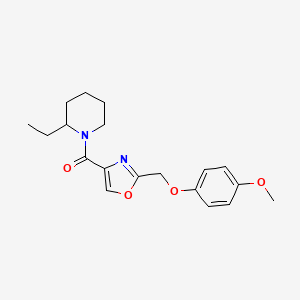 2-ethyl-1-({2-[(4-methoxyphenoxy)methyl]-1,3-oxazol-4-yl}carbonyl)piperidine