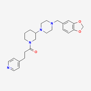 1-(1,3-benzodioxol-5-ylmethyl)-4-{1-[3-(4-pyridinyl)propanoyl]-3-piperidinyl}piperazine