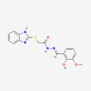 N'-(2-hydroxy-3-methoxybenzylidene)-2-[(1-methyl-1H-benzimidazol-2-yl)sulfanyl]acetohydrazide