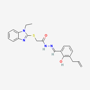 molecular formula C21H22N4O2S B604405 N'-(3-allyl-2-hydroxybenzylidene)-2-[(1-ethyl-1H-benzimidazol-2-yl)sulfanyl]acetohydrazide CAS No. 5963-48-4