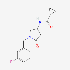 molecular formula C15H17FN2O2 B6044053 N-[1-(3-fluorobenzyl)-5-oxo-3-pyrrolidinyl]cyclopropanecarboxamide 