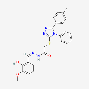 molecular formula C25H23N5O3S B604406 N'-(2-hydroxy-3-methoxybenzylidene)-2-{[5-(4-methylphenyl)-4-phenyl-4H-1,2,4-triazol-3-yl]sulfanyl}acetohydrazide CAS No. 314287-27-9