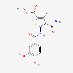 ethyl 4-(aminocarbonyl)-5-[(3,4-dimethoxybenzoyl)amino]-3-methyl-2-thiophenecarboxylate