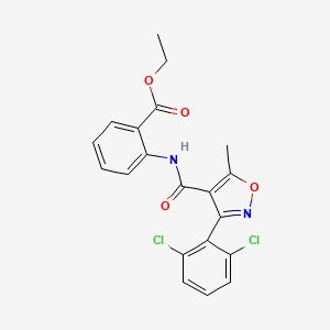 molecular formula C20H16Cl2N2O4 B6044092 ethyl 2-({[3-(2,6-dichlorophenyl)-5-methyl-4-isoxazolyl]carbonyl}amino)benzoate 