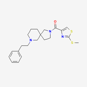 molecular formula C21H27N3OS2 B6044101 (2-Methylsulfanyl-1,3-thiazol-4-yl)-[9-(2-phenylethyl)-2,9-diazaspiro[4.5]decan-2-yl]methanone 