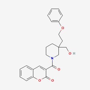 molecular formula C24H25NO5 B6044108 3-{[3-(hydroxymethyl)-3-(2-phenoxyethyl)-1-piperidinyl]carbonyl}-2H-chromen-2-one 