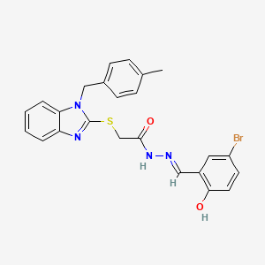 N'-[(E)-(5-bromo-2-hydroxyphenyl)methylidene]-2-{[1-(4-methylbenzyl)-1H-benzimidazol-2-yl]sulfanyl}acetohydrazide