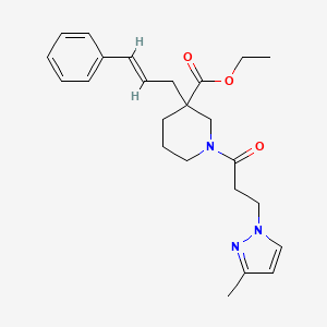 ethyl 1-[3-(3-methyl-1H-pyrazol-1-yl)propanoyl]-3-[(2E)-3-phenyl-2-propen-1-yl]-3-piperidinecarboxylate
