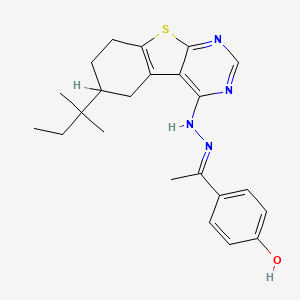 molecular formula C23H28N4OS B604413 1-(4-Hydroxyphenyl)ethanone (6-tert-pentyl-5,6,7,8-tetrahydro[1]benzothieno[2,3-d]pyrimidin-4-yl)hydrazone CAS No. 314770-34-8