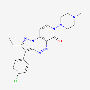 molecular formula C21H22ClN7O B6044136 3-(4-chlorophenyl)-2-ethyl-7-(4-methyl-1-piperazinyl)pyrazolo[5,1-c]pyrido[4,3-e][1,2,4]triazin-6(7H)-one 