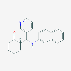 molecular formula C22H22N2O B6044140 2-[(2-naphthylamino)(3-pyridinyl)methyl]cyclohexanone 