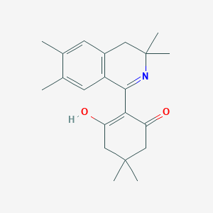 molecular formula C21H27NO2 B6044156 5,5-dimethyl-2-(3,3,6,7-tetramethyl-3,4-dihydroisoquinolin-1(2H)-ylidene)cyclohexane-1,3-dione 