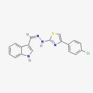 molecular formula C18H13ClN4S B604416 1H-indole-3-carbaldehyde [4-(4-chlorophenyl)-1,3-thiazol-2-yl]hydrazone CAS No. 307544-76-9