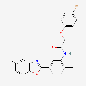 2-(4-bromophenoxy)-N-[2-methyl-5-(5-methyl-1,3-benzoxazol-2-yl)phenyl]acetamide